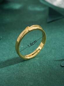 1pc High-Quality 18k Gold Plated Cubic Zirconia Copper Fashion Lucky Number 7 Ring, Great Gift For Women