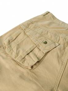 yuehaibao 男士纯色拉链口袋直筒宽松休闲裤，适合秋季