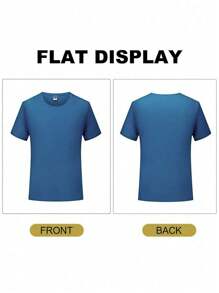 Playera Básica Ligera | Camiseta unisex de color liso | con cuello redondo | manga corta y diseño | versátil ideal para cualquier ocasión. - Azul - Ver 5
