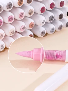 languo 9/96/126/196/240 Colors Acrylic Paint Markers, Multi-Color Options, Water-Based Acrylic Markers With Soft Brush Tips, Suitable For Fabric, Canvas, Rock, Glass, Wood, Paper, DIY Crafts, School & Art Supplies - Multicolor - View 7