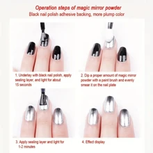 12pcs Y2K Mirror Powder - Shiny Nail Art Effect With Sparkling Metallic Luster And Holographic Iridescent - Contains Powder, Suitable For Nail Art Design, Multiple Colors Available - 彩色 - 查看 4