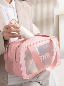 6件組單/雙層吊掛式旅行盥洗包套組，適用於洗漱、沐浴、化妝收納，便攜式美妝收納包，海邊、乾濕分離、游泳，女孩化妝包 - 彩色 - 查看 2
