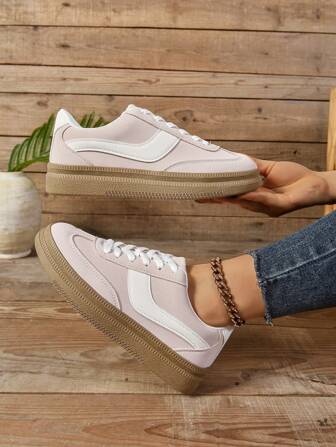 Retro Classic Casual Sports Shoes, New Round Toe Lace-Up Versatile Sneakers For Men And Women