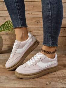 Retro Classic Casual Sports Shoes, New Round Toe Lace-Up Versatile Sneakers For Men And Women