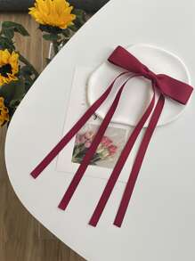 6 件装女士发饰，缎带发夹，金属蝴蝶结发夹，长尾流苏蝴蝶结发夹，发卡，女士、女孩、青少年发饰 - 彩色 - 查看 8