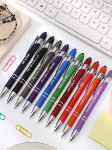 Customized Inspirational Metal Atomic Pen Set With Touch Pen - Smooth Writing, Medium-Sized Pen Tip, Retractable - Perfect For Office, School, Diary And Art Projects, Ideal As A Christmas Gift For Friends Back To School,Multi-Functional,Ornamental,Reusable,Modern,Colorful,Cute,Vintage,Cartoon,Kawaii,Funny,Workers,Clients,Students,Children,For Business/Work/Office,For School