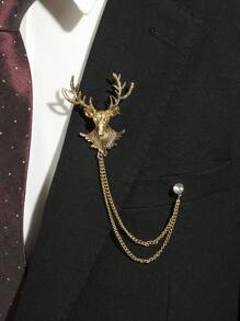 1 件时尚金/银水钻流苏胸针，带有鹰、龙、狮、梅花、鹿形动物图案，适合派对、约会、西装、日常穿着和礼物，用于衣服包饰背包，适合学校 Kpop 教师用品包饰可爱办公室配饰衬衫夹克珠宝圣诞节万圣节秋冬配饰，适合青少年、青年、男士、休闲、户外、运动、度假、毕业礼物、生日、日常穿着衣服别针有趣的教师礼物万圣节配饰教师节