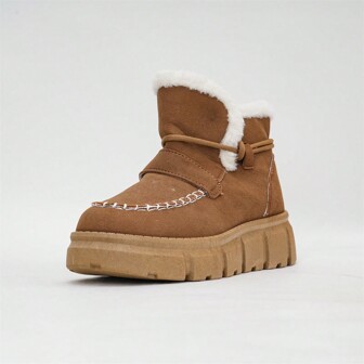 Women's Fashion Thick Sole Padded Casual Boots, Thermal Lined Outdoor Sports Ankle Booties For Winter