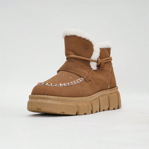 Women's Fashion Thick Sole Padded Casual Boots, Thermal Lined Outdoor Sports Ankle Booties For Winter