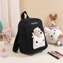 1 pezzo Zaino personalizzato con nome per bambini, zaino a forma di orsacchiotto, borsa scolastica con nome ricamato per bambini piccoli, regalo per il ritorno a scuola, borse regalo per bambini e signore - Multicolore - Visualizzare 3