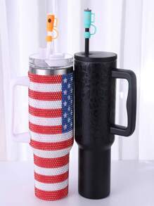 6 件装草帽，顶部带 10 毫米吸管，适用于 30 和 40 盎司无柄水壶 - 彩色 - 查看 8