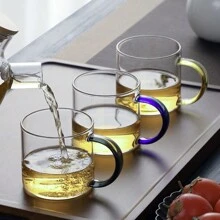 300ML Thick Heat Resistant Transparent Clear Borosilicate Glass Milk Espresso Coffee Breakfast Drinking Tea Tasting Cup Teacup Mug Tumbler With Handle For Hot Drinks Drinkware Accessories