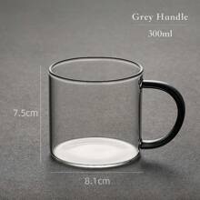 300ML Thick Heat Resistant Transparent Clear Borosilicate Glass Milk Espresso Coffee Breakfast Drinking Tea Tasting Cup Teacup Mug Tumbler With Handle For Hot Drinks Drinkware Accessories