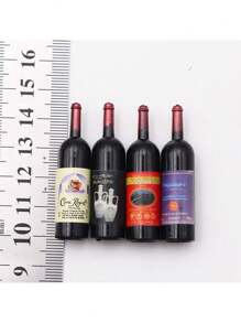 1pc Mini Realistic Plastic Red Wine Bottle Toy, Micro Landscape Decoration Photo Prop [Random Color] - Multicolor - View 1