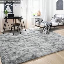 Black Carpet Super Soft Fluffy 9x12 Feet Rug For Bedroom, Fluffy Area Rug For Living Room Floor Rug, Fluffy And Comfortable Rug For Bedroom Room Decoration Dormitory Rug, Suitable For Living Room, Bedroom, Dining Room - Màu xám nhạt nhuộm cà vạt - Xem 6