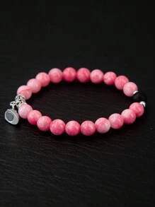 2pcs/Set Magnetic Heart Couple Bracelets, Bead Bracelet, Versatile Colors & Styles Suitable For Daily Wear, Parties, Great Gift For Boyfriend