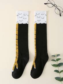 1 Pair Novelty Unisex Chicken Claw Design Knee-High Socks, Fun Cartoon Anime Socks, Cute Gift For Boyfriend, Fall - Multicolor - View 10