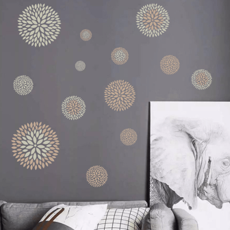 10 件大号绣花球花墙贴，用于装饰客厅、沙发、书房、办公室背景墙和绘画纸质礼品生日毕业房间装饰家居装饰墙壁装饰浴室装饰卧室装饰房间装饰用品客厅装饰房屋装饰家居装饰客厅墙纸个性化贴纸