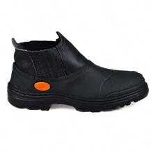 Men's Safety Boots Genuine Leather Work Boot Semi-Waterproof Resistant With CA - 黑色 - 查看 3