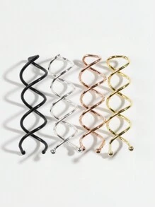 4 Stück/10 Stück Metall Spiral Haarclips für Hochsteckfrisuren, Winterhaaraccessoires für Frauen in Schwarz, Gold, Silber und Roségold zum Stylen von Frauenhaaren oder für den Einsatz in Make-up-Wäschen, Salon-Coiler, DIY-Haarknoten, Haarnadeln, Haarknoten-Maker, Haarteile, Haarstyling-Pins, Schulsachen
