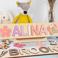 1pc Bảng ghép tên bằng gỗ sồi tùy chỉnh, Quà tặng Phục sinh, Bảng ghép tên, Quà tặng sinh nhật đầu tiên, Bảng ghép tên bằng gỗ được cá nhân hóa, Bảng ghép tên độc đáo, Đồ chơi học tập sớm cho bé trai hoặc bé gái - nhiều màu - Xem 8