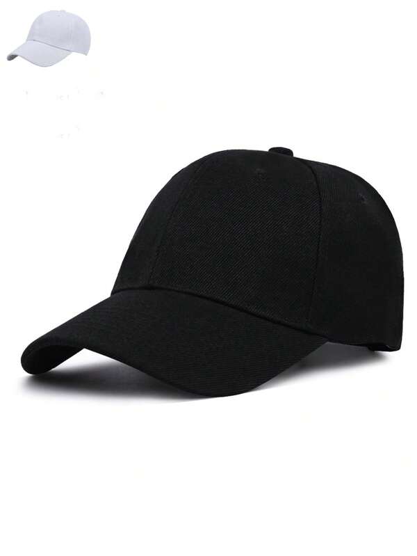 1pc poliéster rígido boné de beisebol simples, moda cor sólida snapback