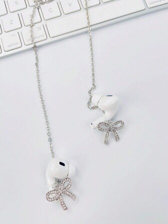 1 st. Bowknot Design oortelefoon anti-verlies band, vrouwen decoratie Bluetooth draadloze oortelefoon lanyard, universeel
