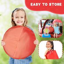 1 pieza Carpa plegable portátil para niños para uso interior y exterior, regalo de Navidad/Halloween/Pascua para niños y niñas - Rojo - Ver 8