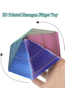 3D 打印六角螺旋玩具，适合任何场合的节日礼物 - 塑料制成，适合书桌和客厅的完美减压玩具 - 彩色 - 查看 8