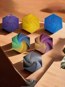 3D 打印六角螺旋玩具，适合任何场合的节日礼物 - 塑料制成，适合书桌和客厅的完美减压玩具 - 彩色 - 查看 3