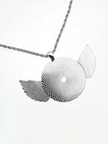 1 pieza Collar personalizado con colgante de metal en forma de ala de ángel y corazón redondo, estilo europeo, unisex, regalo para novio, novia, amigos, boda, San Valentín, Día del Padre, Día de la Madre, cumpleaños, joyería decorada con cristales