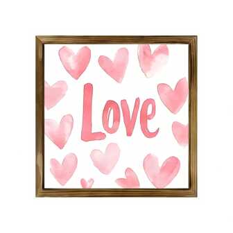 1 件带有粉色心形图案的质朴木质爱心标签 - 适合新年、情人节等许多节日的壁挂装饰 - 多用途假日家居和农舍装饰，无需电力，情人节生日最佳礼物