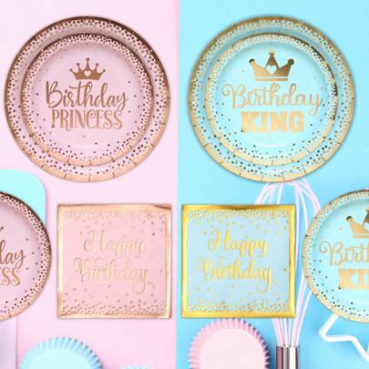 64/96 Teile Tischdekorationen für die 1. Geburtstagsparty, Einweg-Geschirr-Set mit Papptellern, Servietten, Bechern in Pink für den 1. Geburtstag, Partyzubehör für Baby-Dusche und 1-Jährige