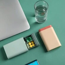 Piccola scatola portabile per medicinali, scatola sottopacchetto per medicinali da viaggio, scatola per conservazione sigillata, scatola sigillata sottopacchetto a griglia da 7 giorni