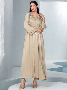 Set de 2 vestidos elegantes para mujer con aplicaciones de strass, de estilo modesto