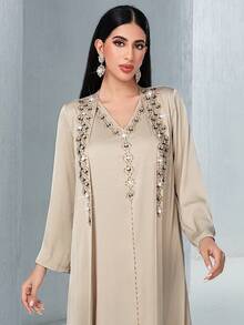 Set de 2 vestidos elegantes para mujer con aplicaciones de strass, de estilo modesto