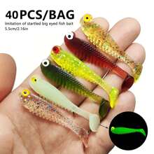 40PCS Soft Fishing Lures Convenient To Carry With Fishing Tackle Box Suitable For Saltwater Freshwater - Multicolor - View 3