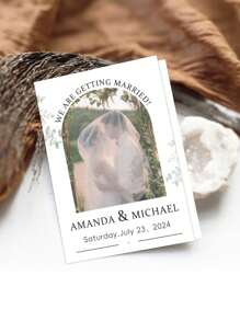1 pieza Tarjeta de boda personalizable y personalizadoe, tarjeta de felicitaciones para recién casados, tarjeta de regalo de boda, agrega foto, agrega nombres, agrega fecha, viene con 2 opciones de sobres de color, decoración del Día de San Valentín, boda, recuerdos de fiesta de San Valentín, recuerdos de fiesta de Galentín