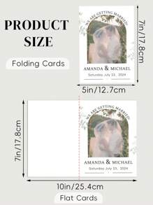 1 pieza Tarjeta de boda personalizable y personalizadoe, tarjeta de felicitaciones para recién casados, tarjeta de regalo de boda, agrega foto, agrega nombres, agrega fecha, viene con 2 opciones de sobres de color, decoración del Día de San Valentín, boda, recuerdos de fiesta de San Valentín, recuerdos de fiesta de Galentín