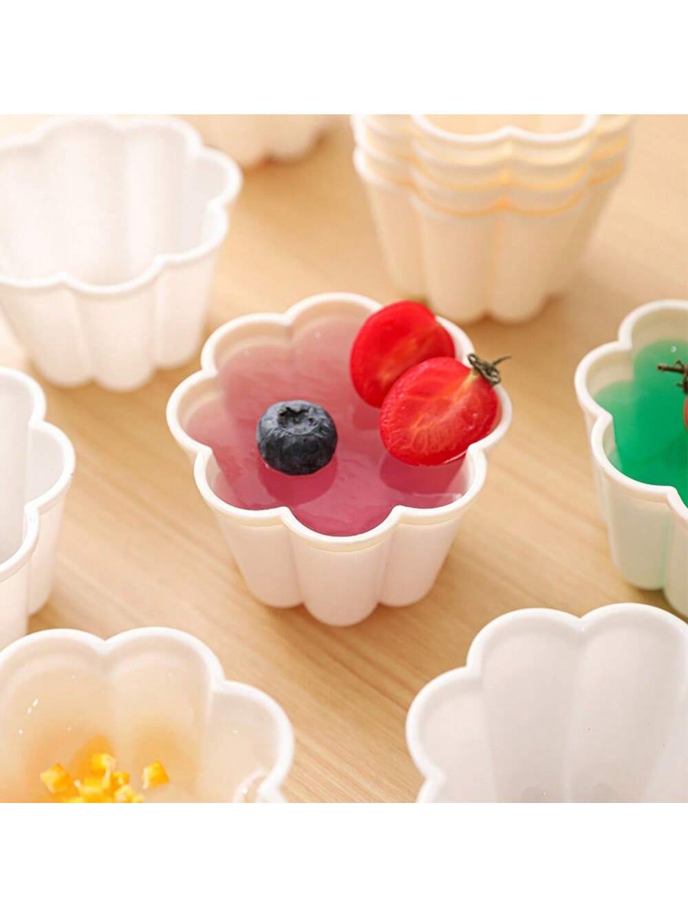 4/8 قطعة قوالب الهلام على شكل زهرة، قوالب كب كيك ص...