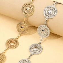 1-Pack Metal Hollow Small Circle Waist Chain, Suitable For Jeans Dress Decoration, Women's Daily Outdoor Casual Wear Summer, School