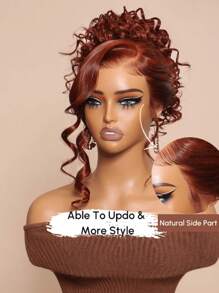 Wigs Bye Bye Knots Reddish Brown 7X5 Lace Front Closure Wigs Pre Plucked Pre Cut Pre Bleached Invisible Knots Body Wave Wigs Ready To Wear Go Glueless Wig Unice Hair - S33 - View 10