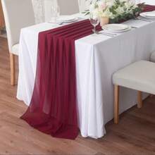 1 pieza Mantel de gasa transparente, mantel vaporoso, mantel romántico para decoración de mesa de boda