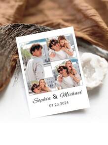 1 pezzo Carta di matrimonio personalizzabile, carta di congratulazioni per novelli sposi, carta regalo per matrimonio, con opzione di aggiungere foto, nome e data, con 2 scelte di colore per la busta, decorazione per San Valentino, matrimonio, bomboniere per feste di San Valentino e Galentine - Multicolore - Visualizzare 8