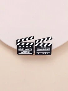 1/2 Peças Broche Criativo de Claquete de Cinema, Emblema de Desenho Animado, Joia da Moda Adequada para Uso Diário de Homens e Mulheres, Pode Ser Preso em Roupas e Mochilas