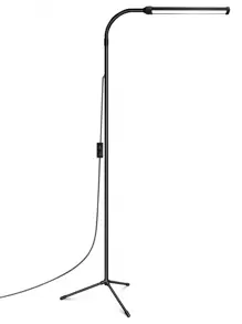 Lampada da terra a LED luminosa - temperatura del colore regolabile e luminosità dimmerabile, lampade da terra moderne, luce da lavoro regolabile in altezza a collo di cigno con USB, per lettura, ufficio, soggiorno, camera da letto, estensione ciglia, centro benessere viso, salone e make-up