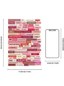 3 Stücke romantische Valentinstagstext Aufkleber, geeignet für Paare Geschenkverpackung, Kartenherstellung und andere Anlässe, um eine warme Atmosphäre zu schaffen. Geeignet für Fotoalben, Tagebücher, Tassen, Laptops, Mobiltelefone, Scrapbooks