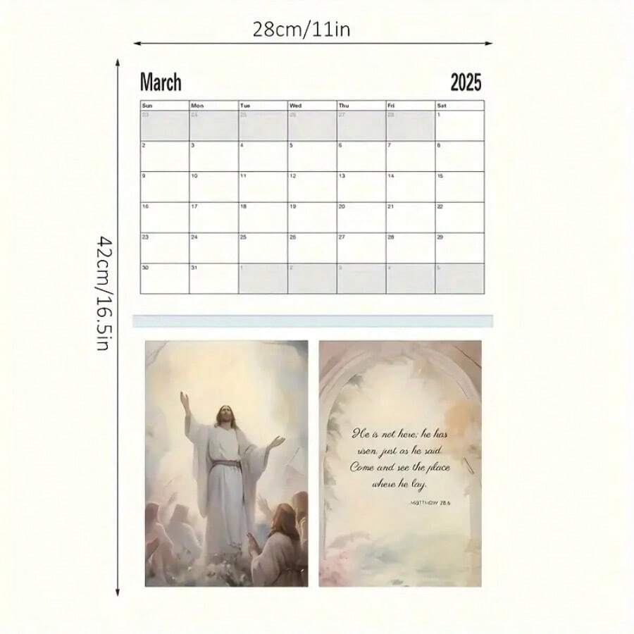 1pc 2025 inspirational bible stories wall calendar monthly jesus