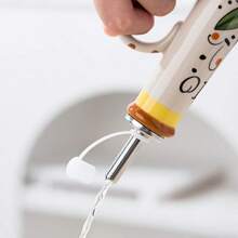 1pc Handpainted Ceramic Olive Oil Dispenser Bottle With Spout - Freezer Safe, Kitchen Decor
