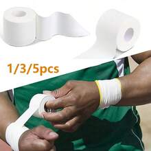 1/3/5 piezas de cinta deportiva blanca con borde serrado de 3.8cm*9.1m, amigable con la piel y cómoda, respirable sin residuos pegajosos en las manos, adecuada para deportes, fitness, boxeo, yoga y pilates